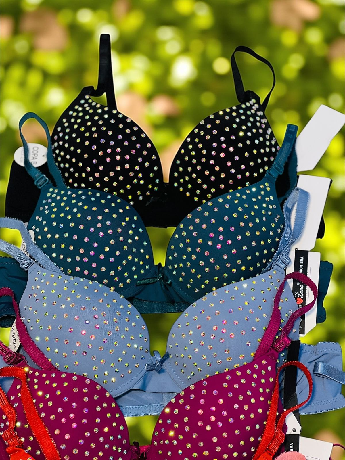Embellished Paded Bra Set