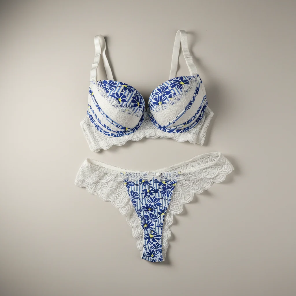 PREMIUM FLORAL PRINT LACE BRA SET
