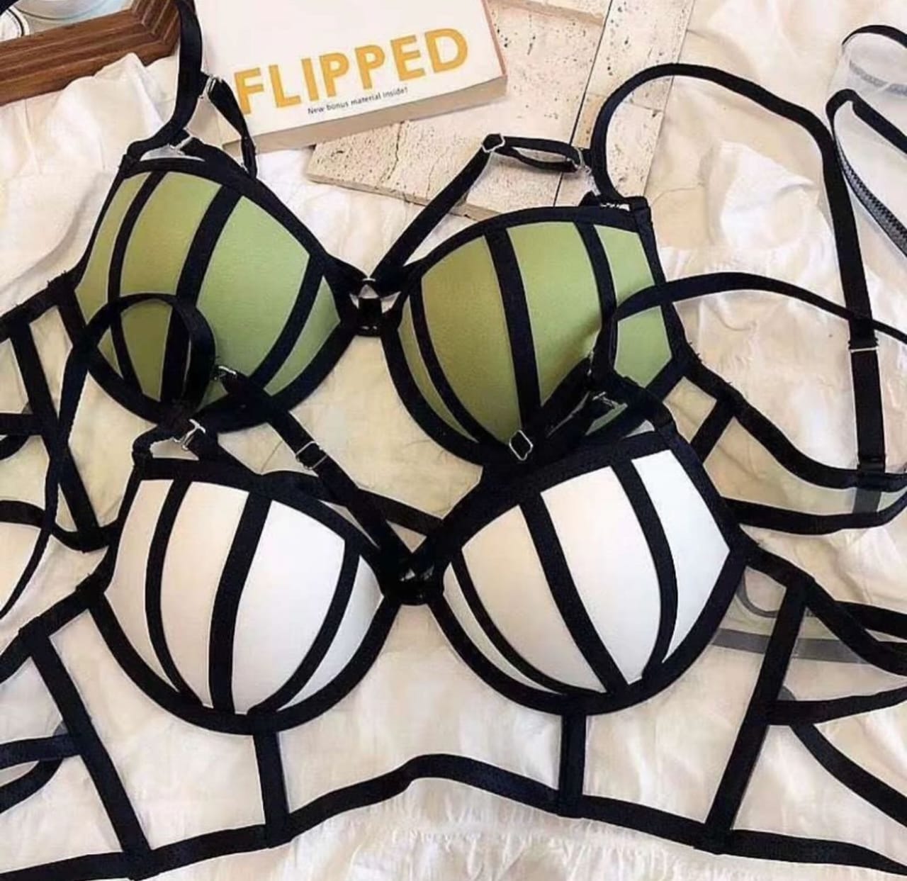 New Arrival Imported Soft Paded Water Melon Bra Set