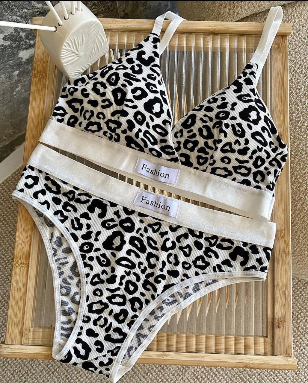 LEAPORD PRINT BRA SET