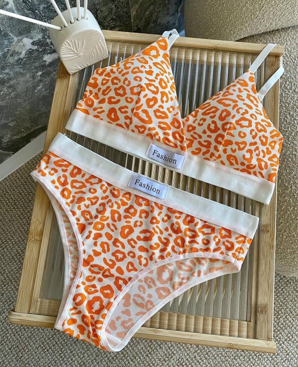 LEAPORD PRINT BRA SET
