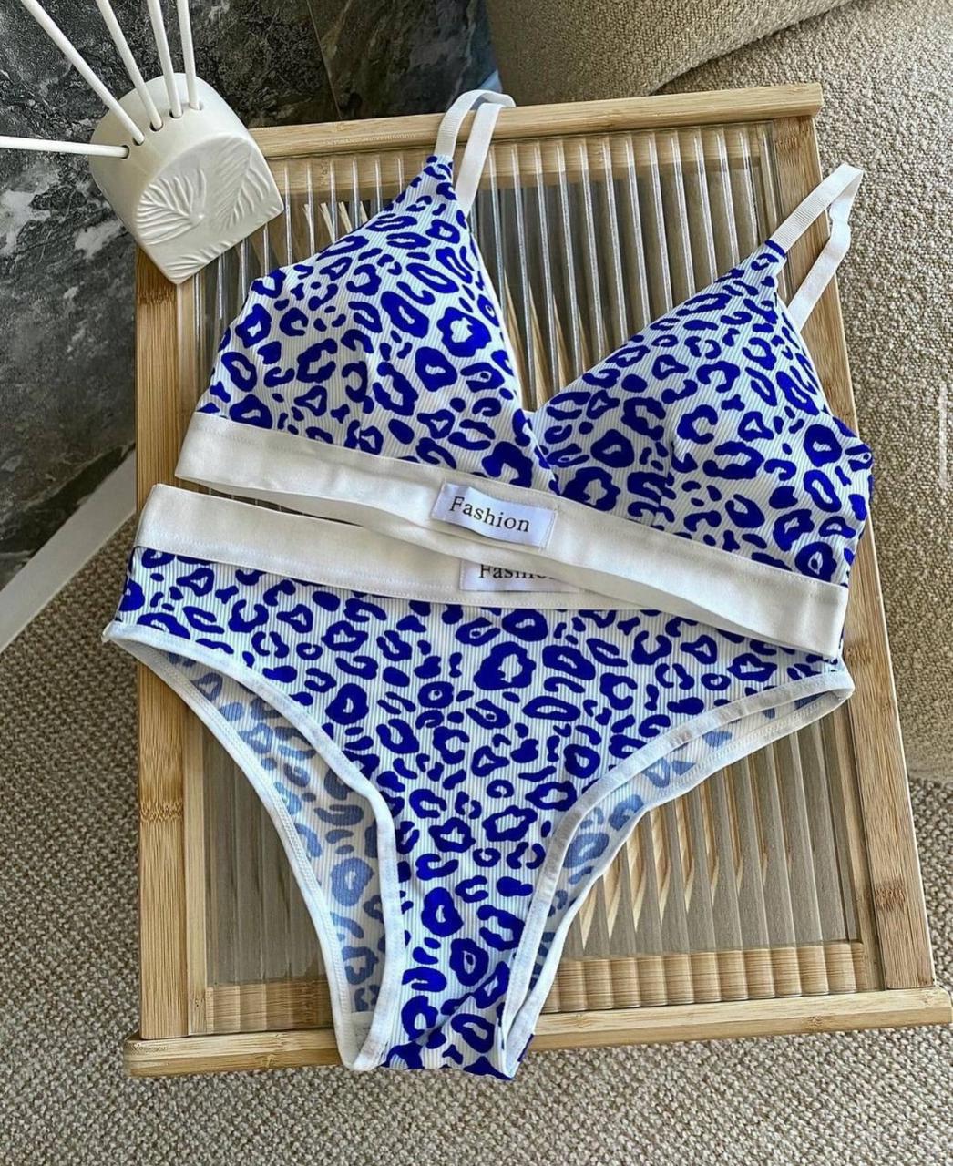 LEAPORD PRINT BRA SET
