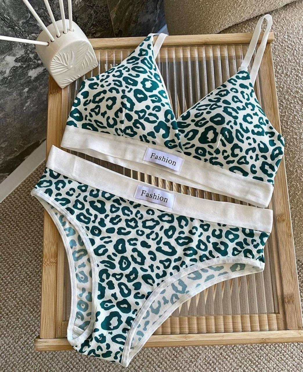LEAPORD PRINT BRA SET
