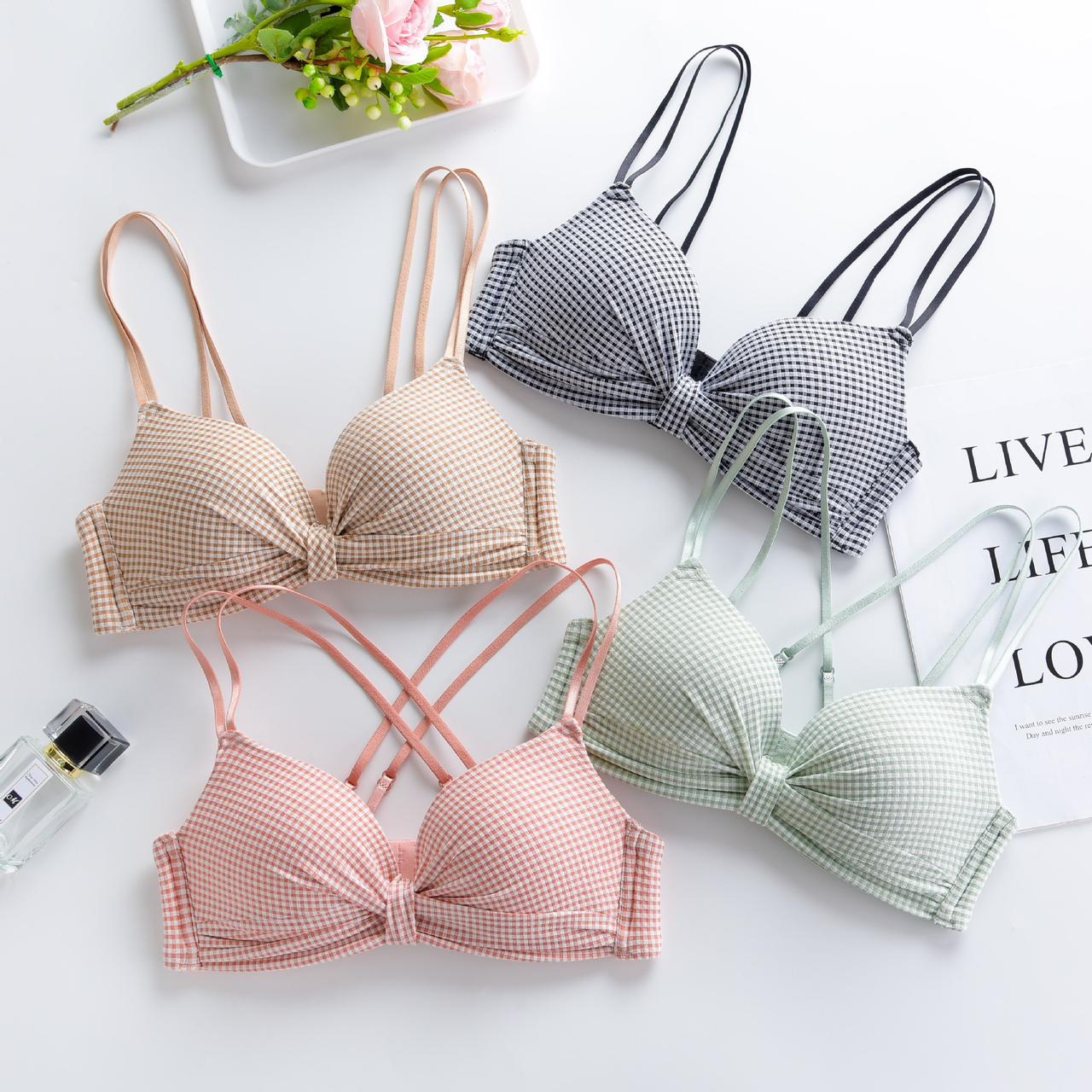 Ginghan Bra Set