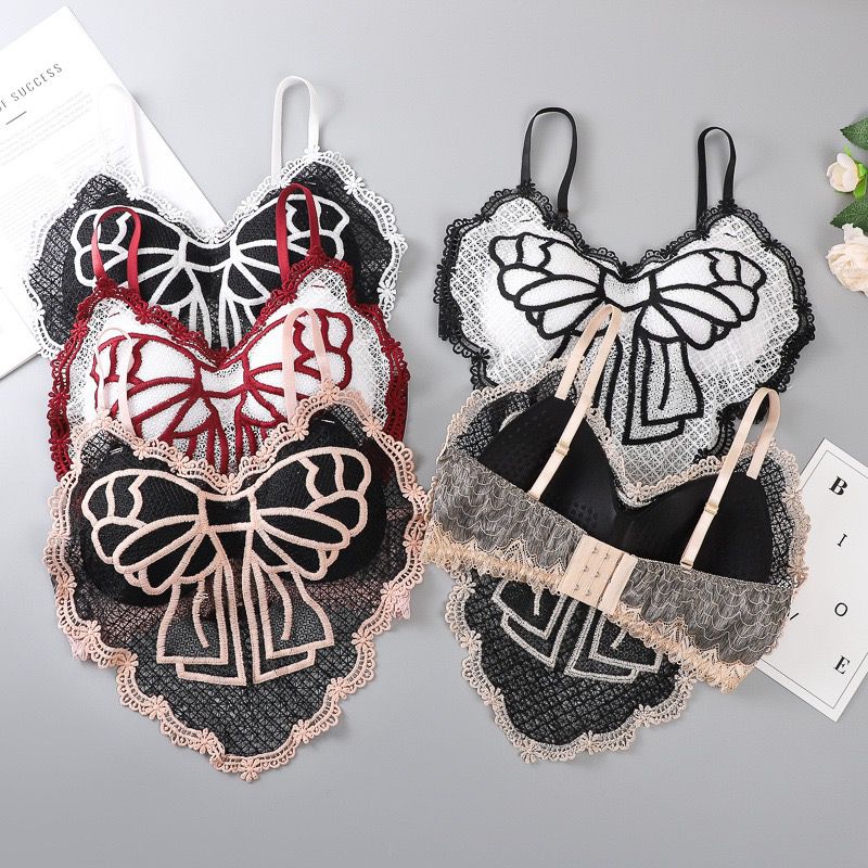 Deep V Lace Bra Crop Top