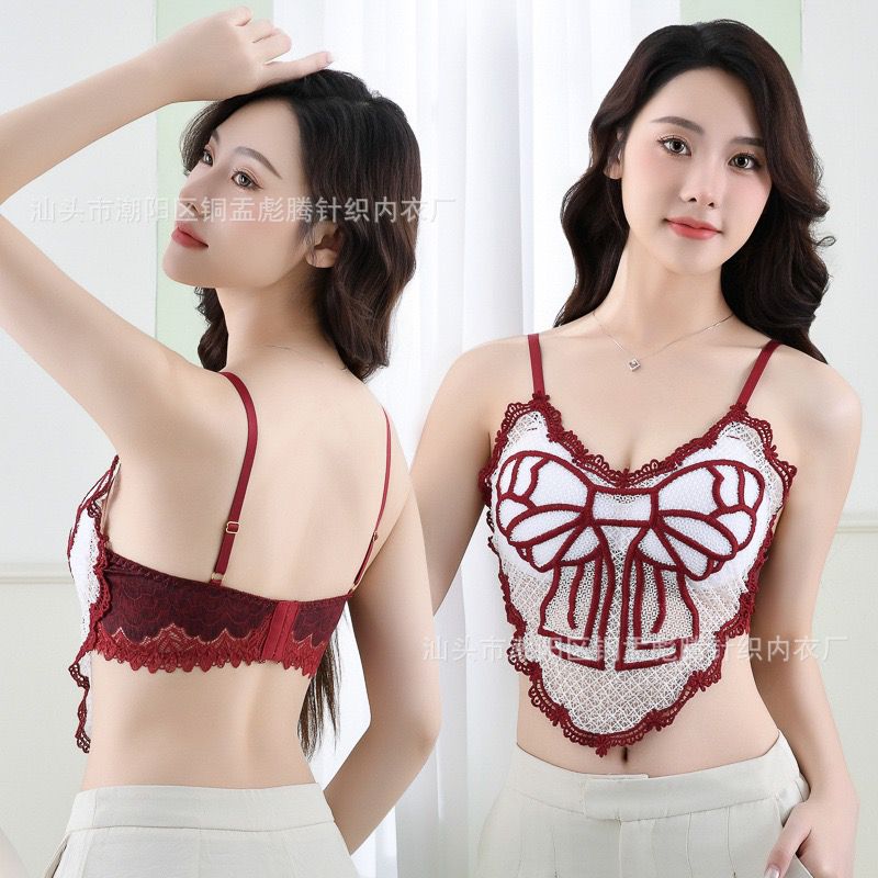 Deep V Lace Bra Crop Top