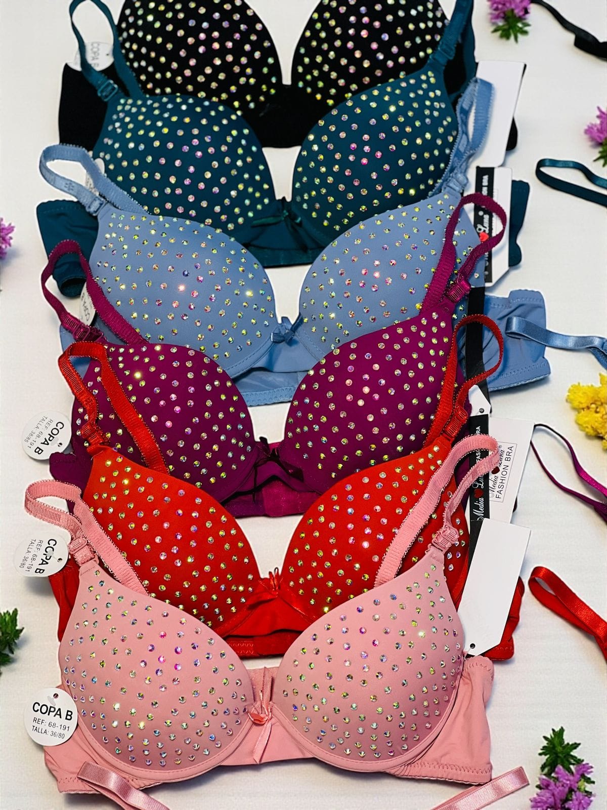 Embellished Paded Bra Set