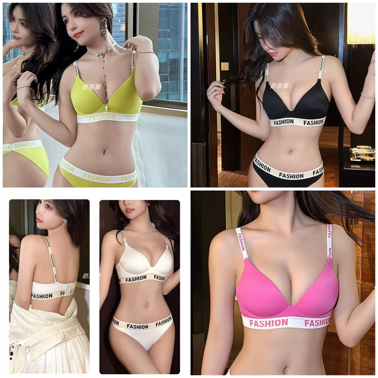 Soft Elastic Fashion Bra Set