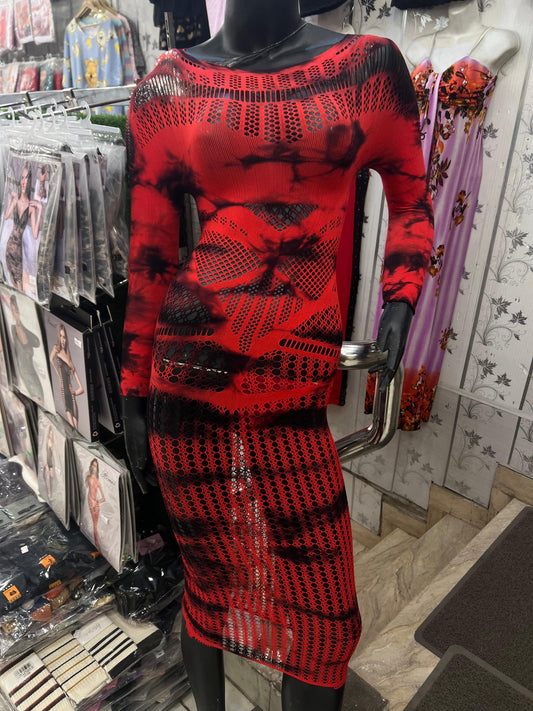 MULTI SHADE RED BODY STOCKING