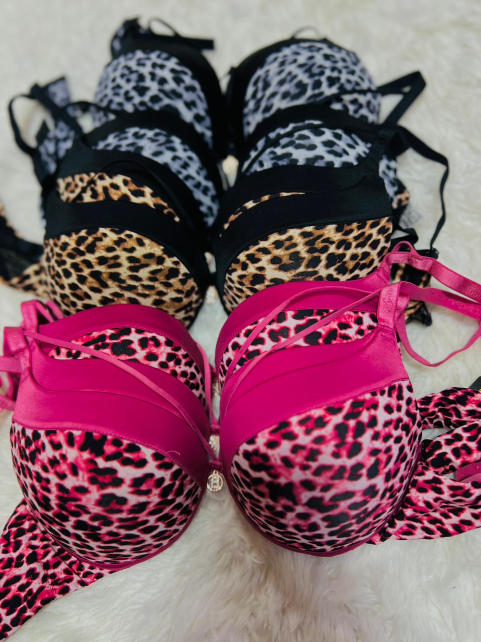 Leopard Print Push Up Bras