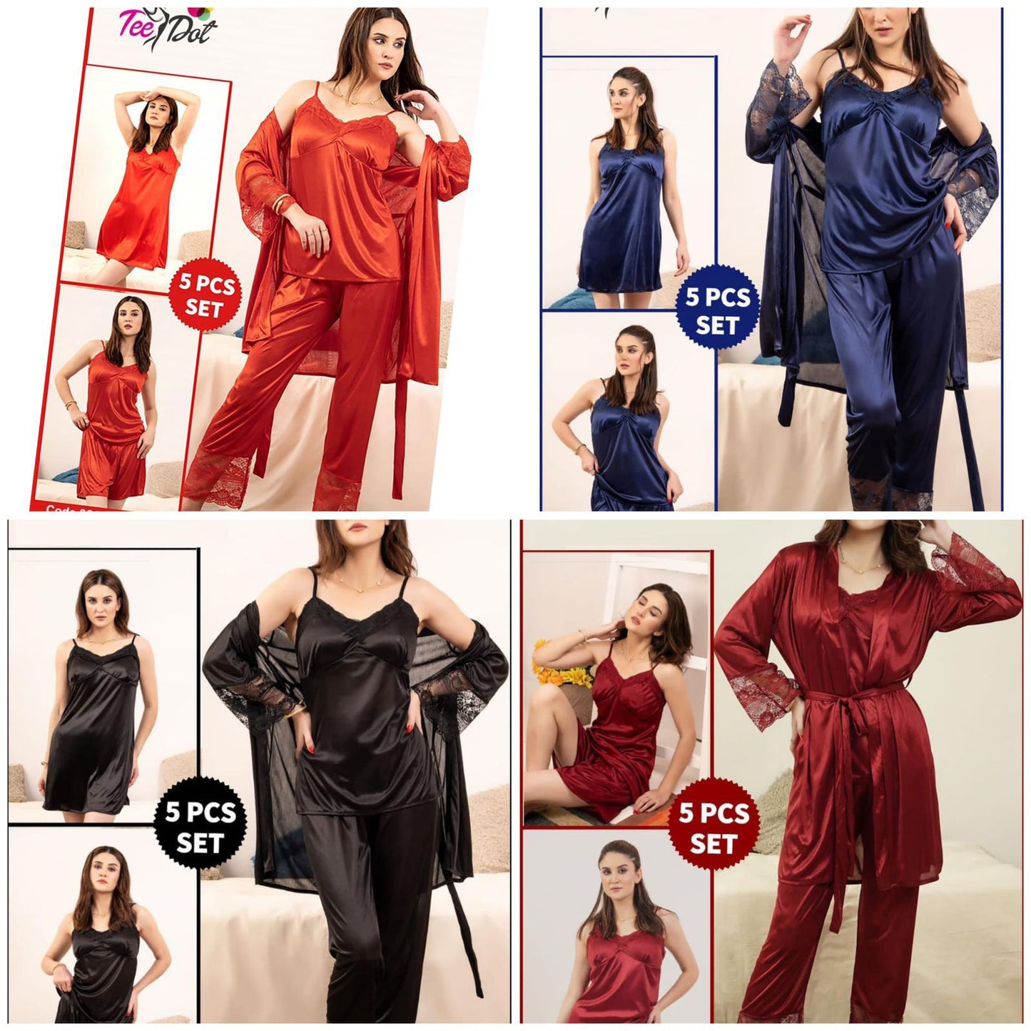 Premium Five Pice Bridal Nighty