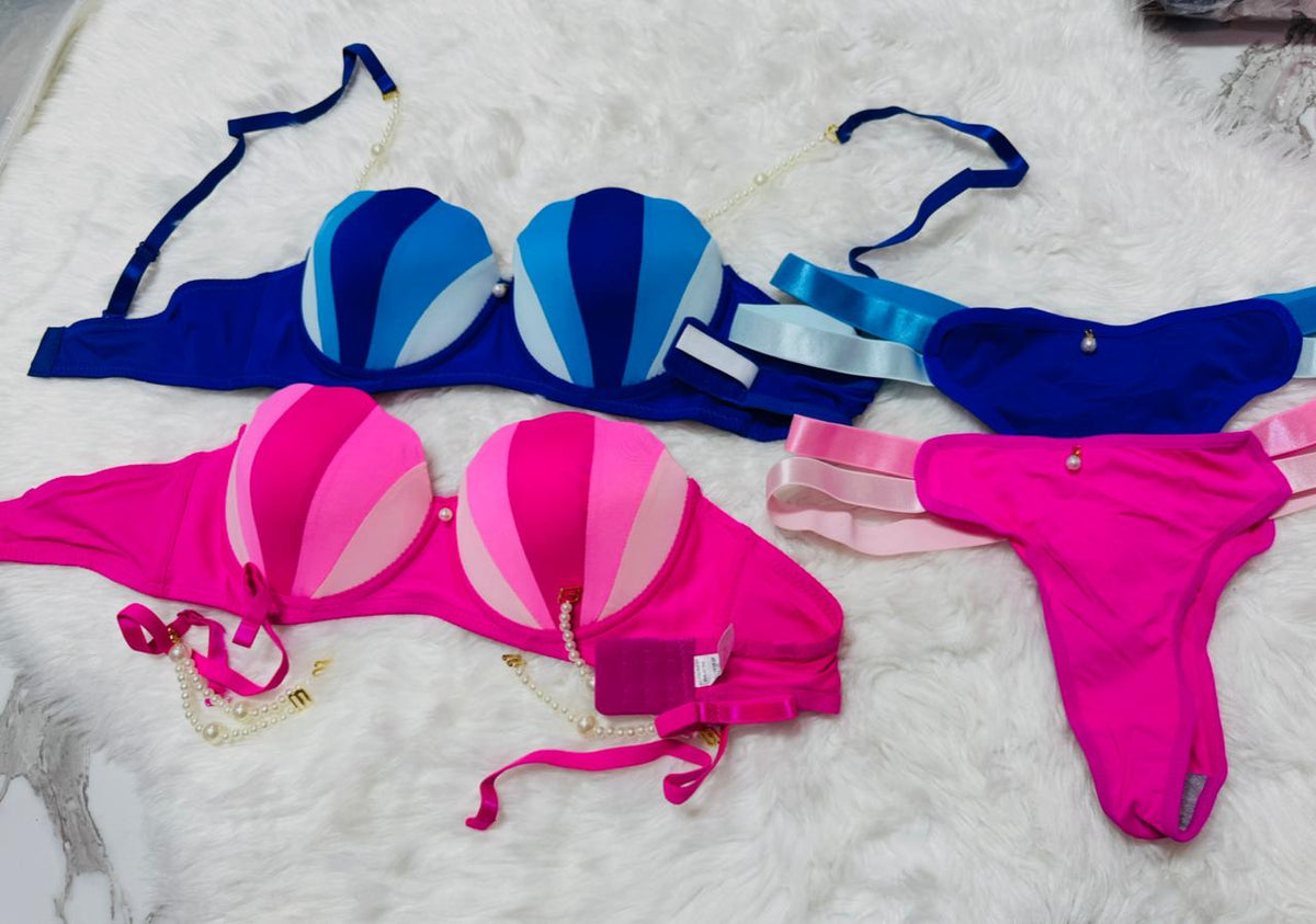 "Ocean Siren" Beaded Shell Bra & Panty Set