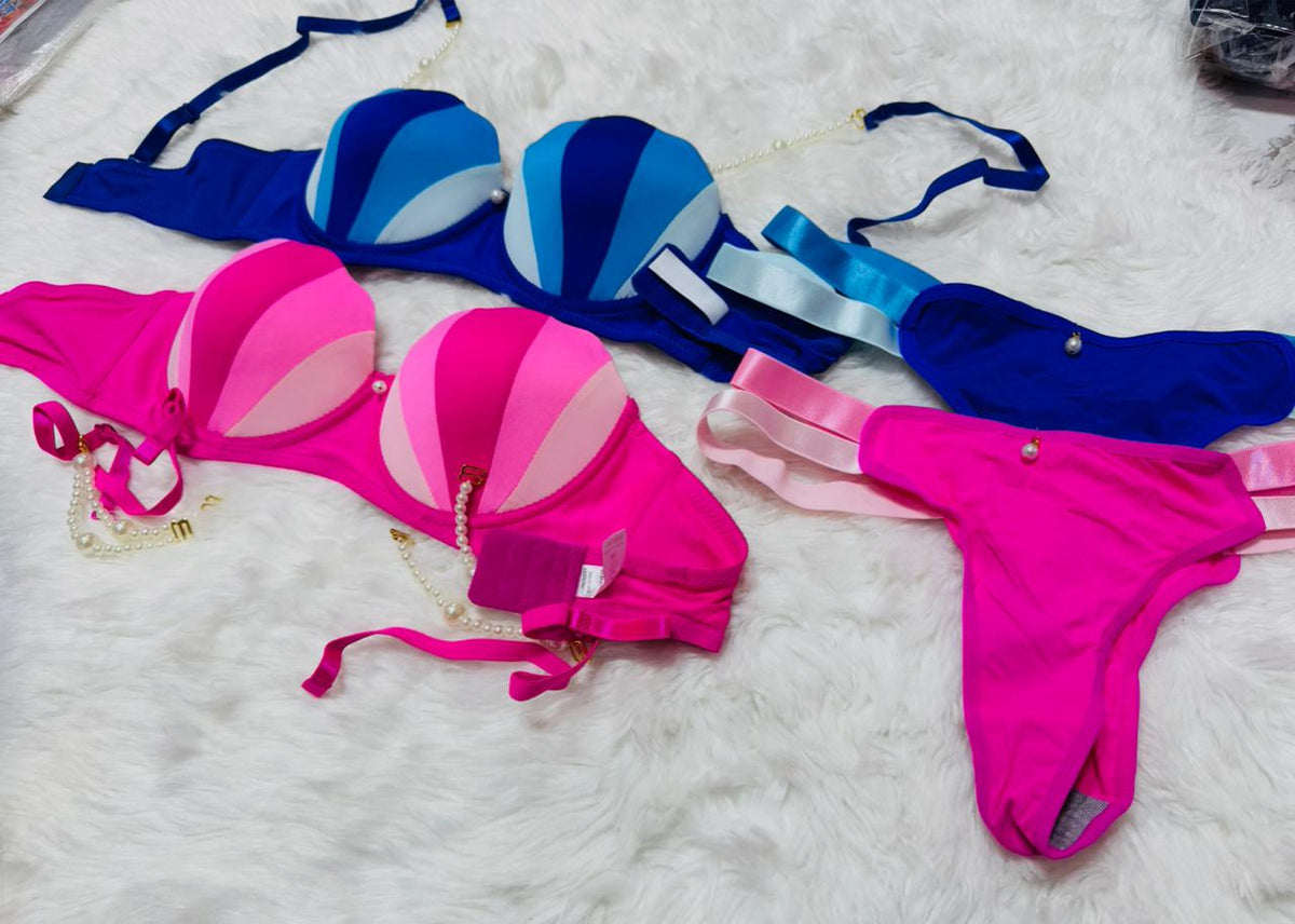 "Ocean Siren" Beaded Shell Bra & Panty Set