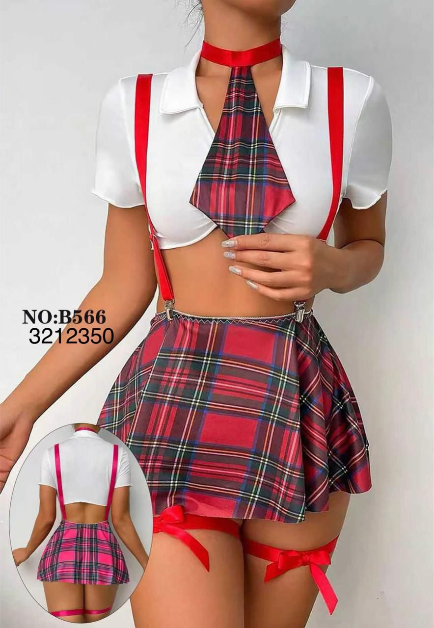 SEXY PLAID SCHOOL GIRL LINGERIE SET