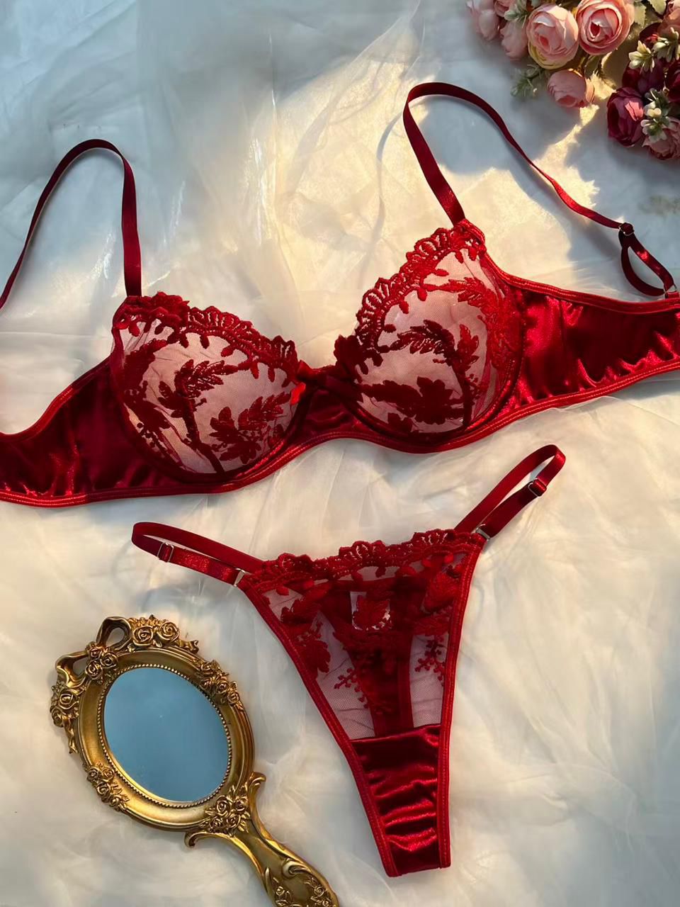 Aurora Luxury Embroidered Lace Bra Set