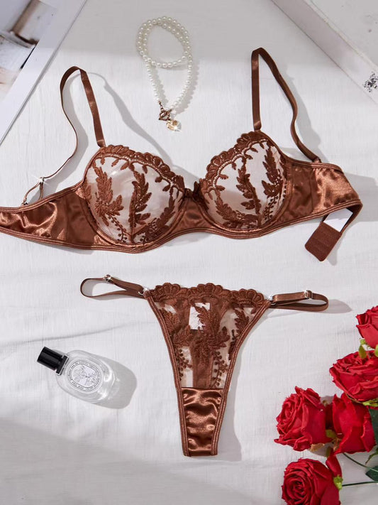 Aurora Luxury Embroidered Lace Bra Set