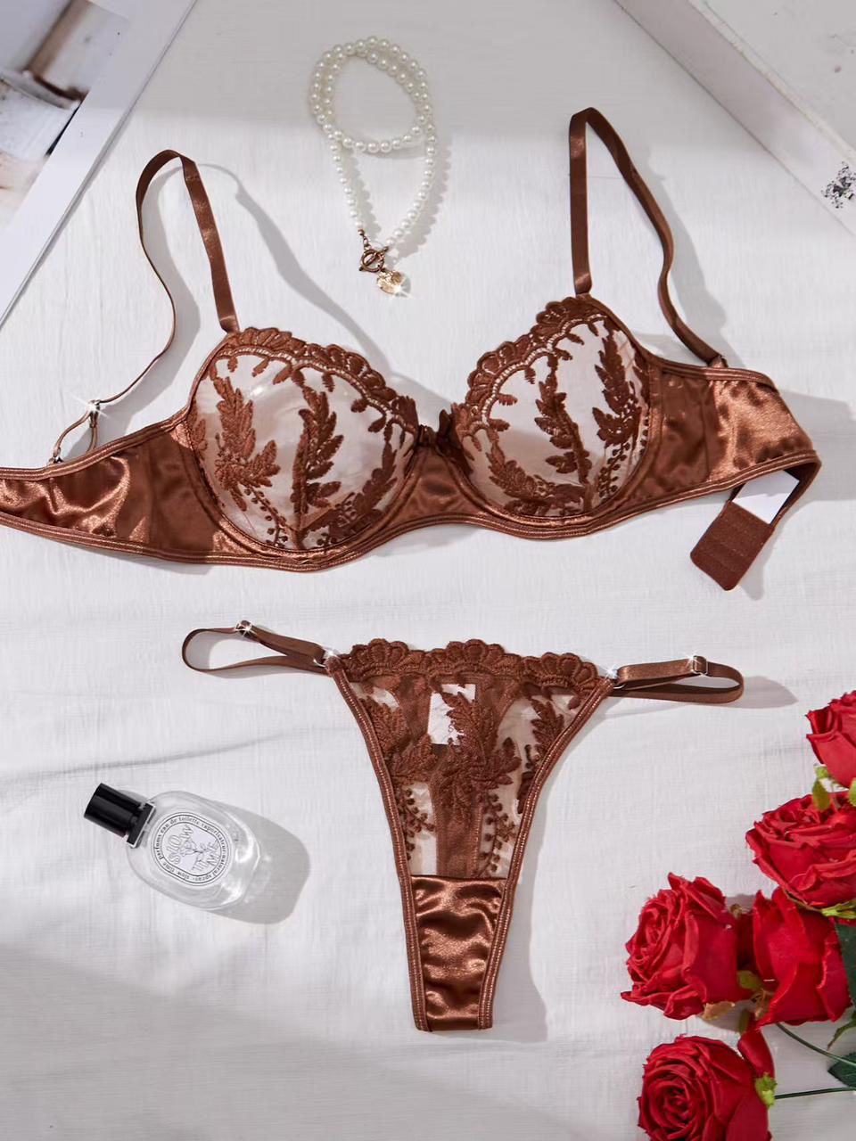 Aurora Luxury Embroidered Lace Bra Set