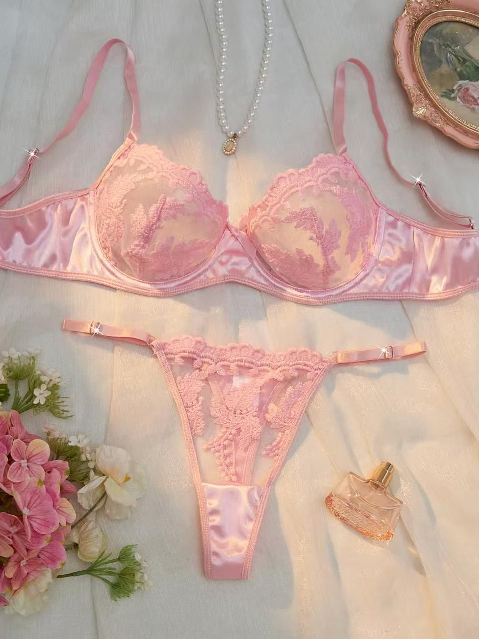 Aurora Luxury Embroidered Lace Bra Set