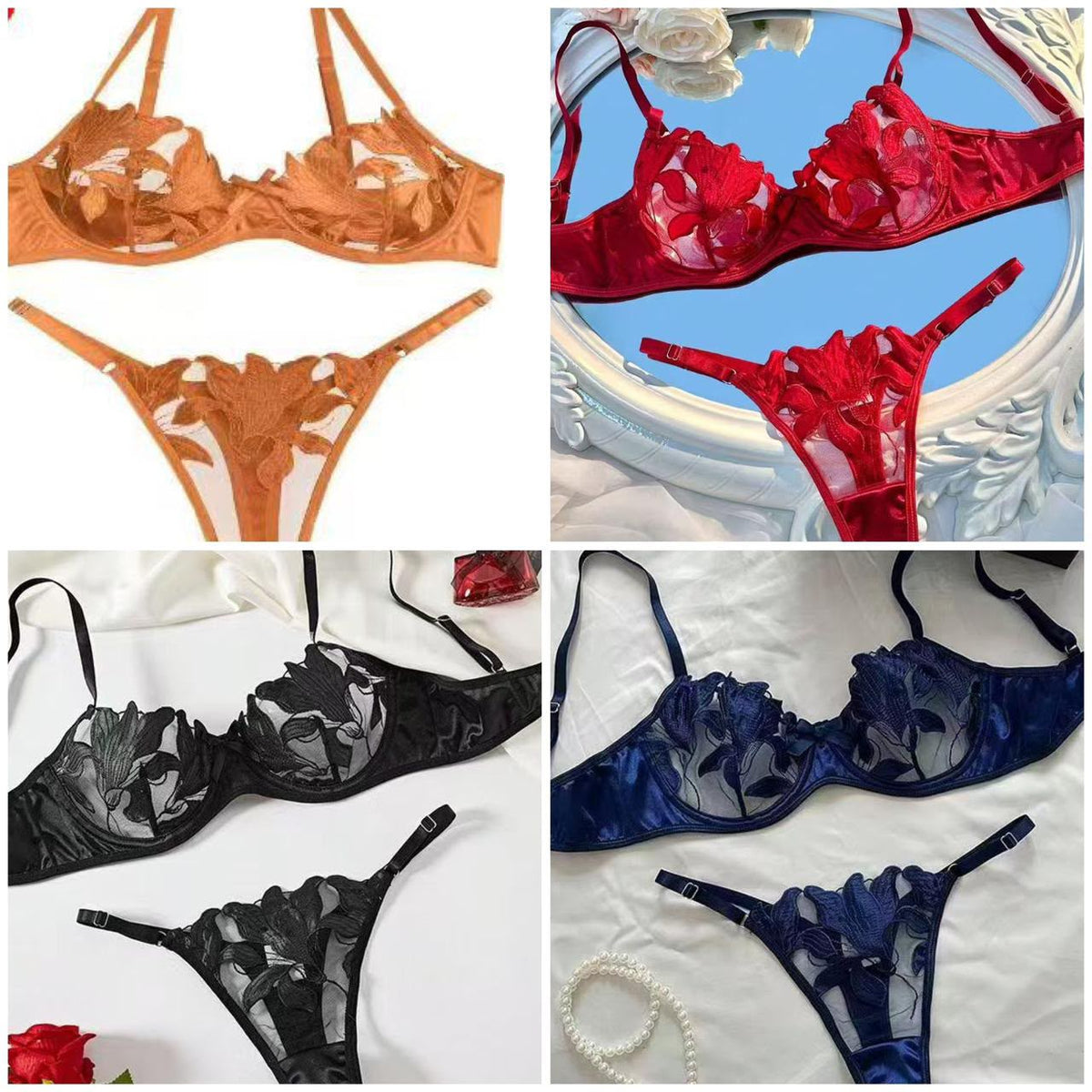 Floral Lace Luxury Bra Set