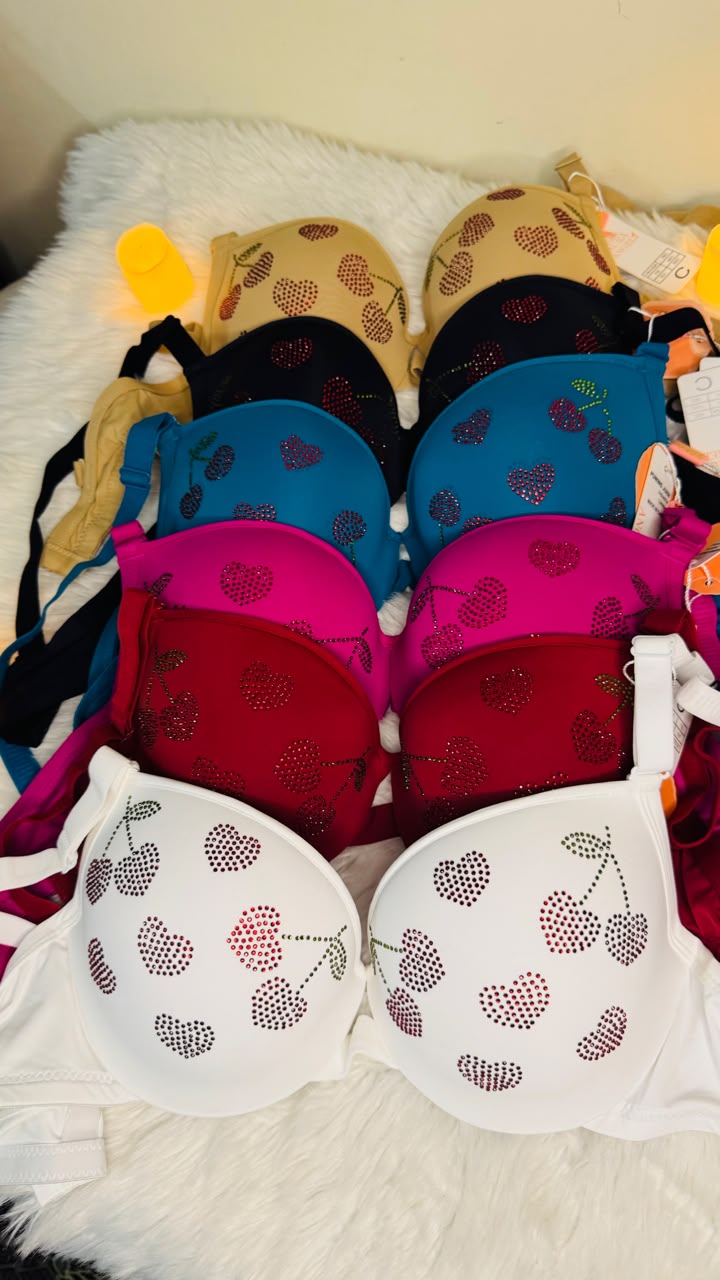 Premium Cherry Charm Bra Set