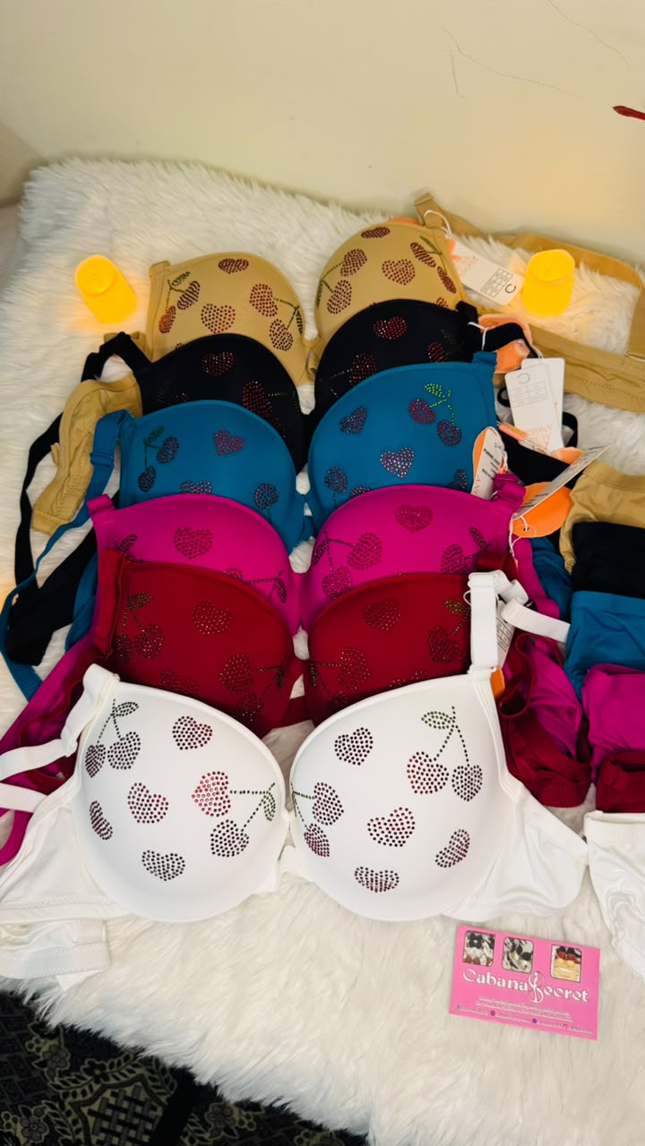 Premium Cherry Charm Bra Set