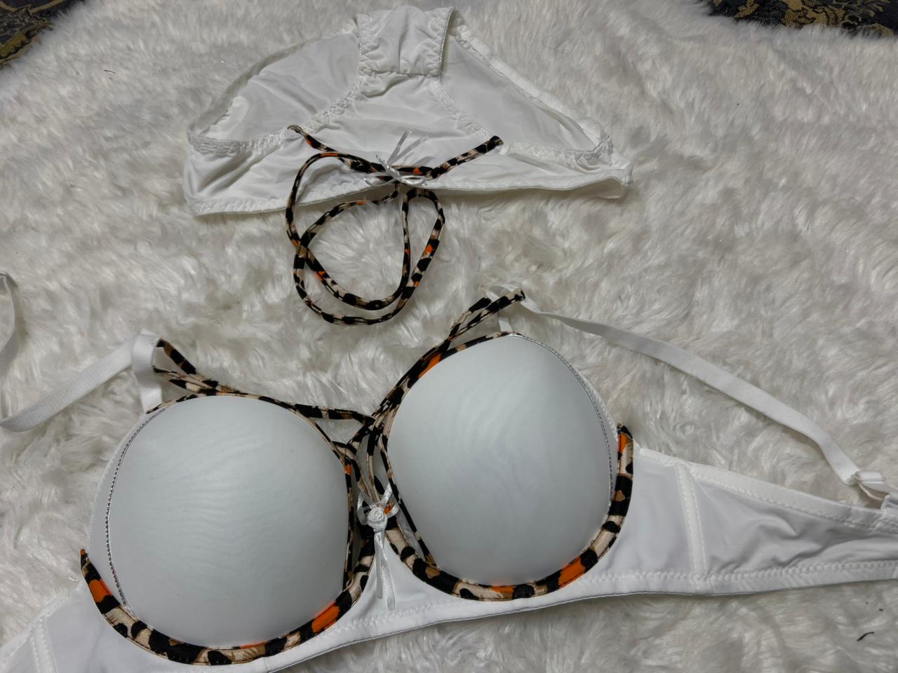 Leopard Strappy Push-Up Bra Set