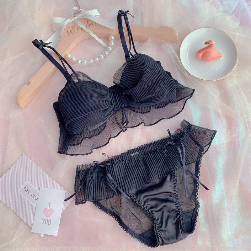 CUTE LACE BOW STYLE BRA SET