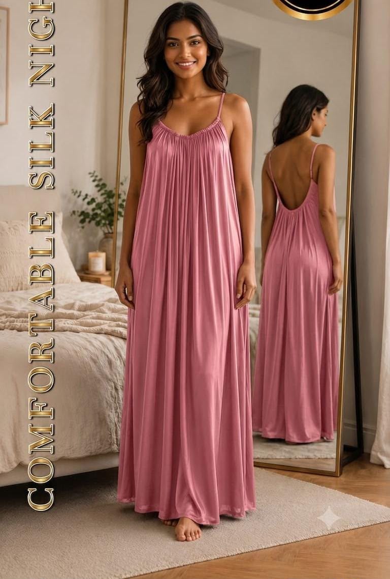 Midnight Drape Low-Back Silk Maxi Gown