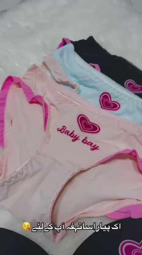 Baby Bay" Heart-Emblem Bra Set